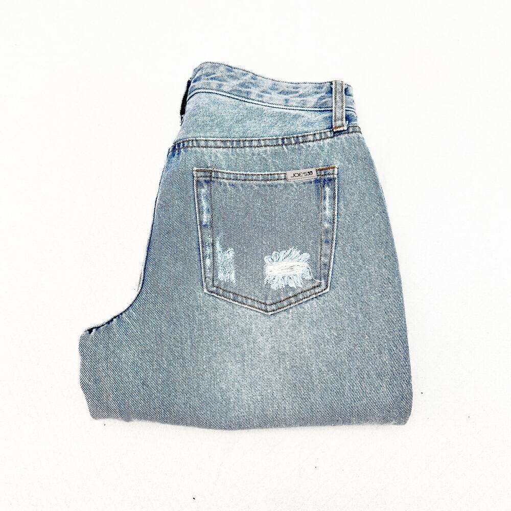 Joe's Wide Leg Light Wash Distressed Ripped Denim Jeans Parksville Size 29